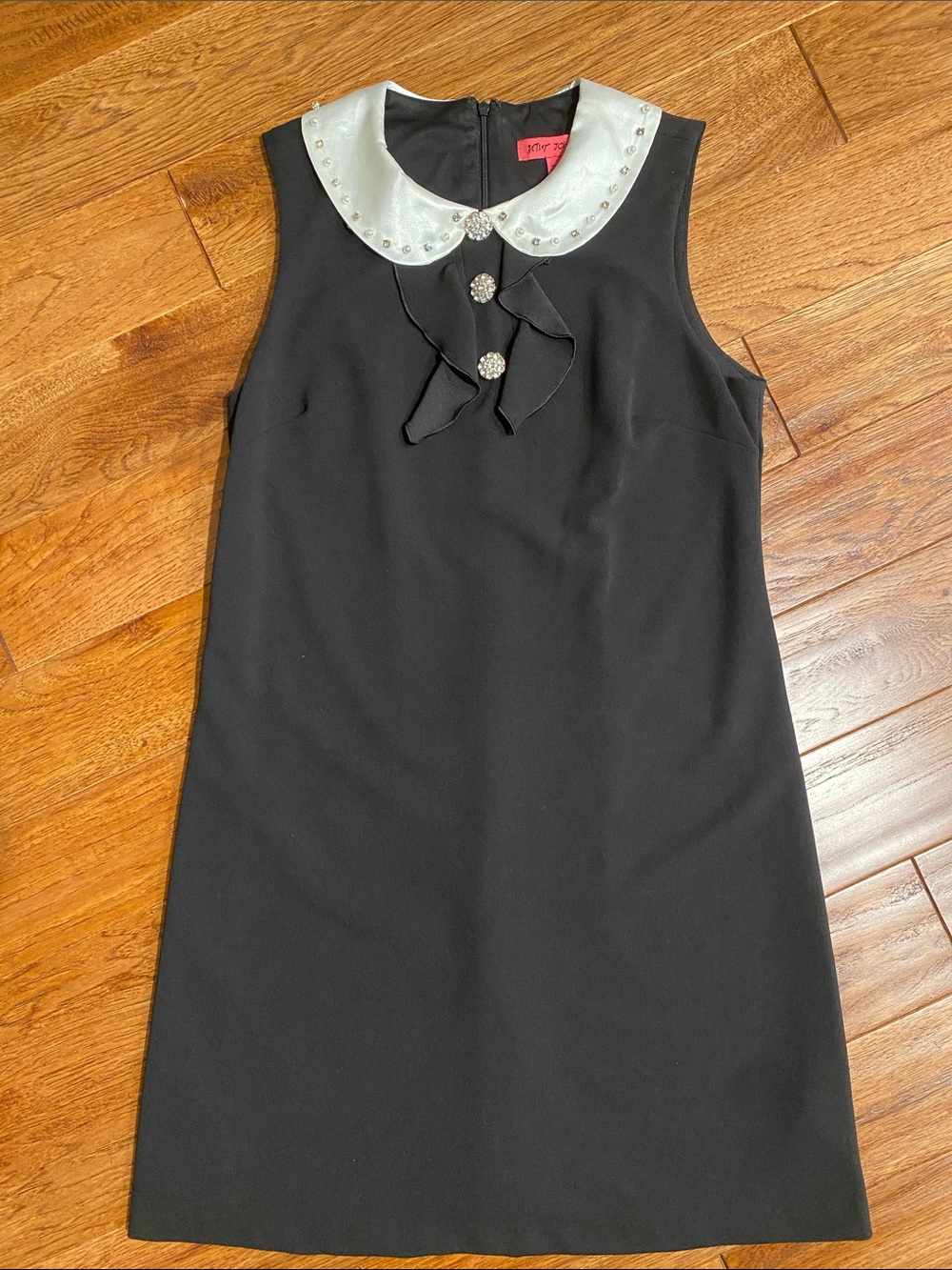 Betsy Johnson black dress with silk collar